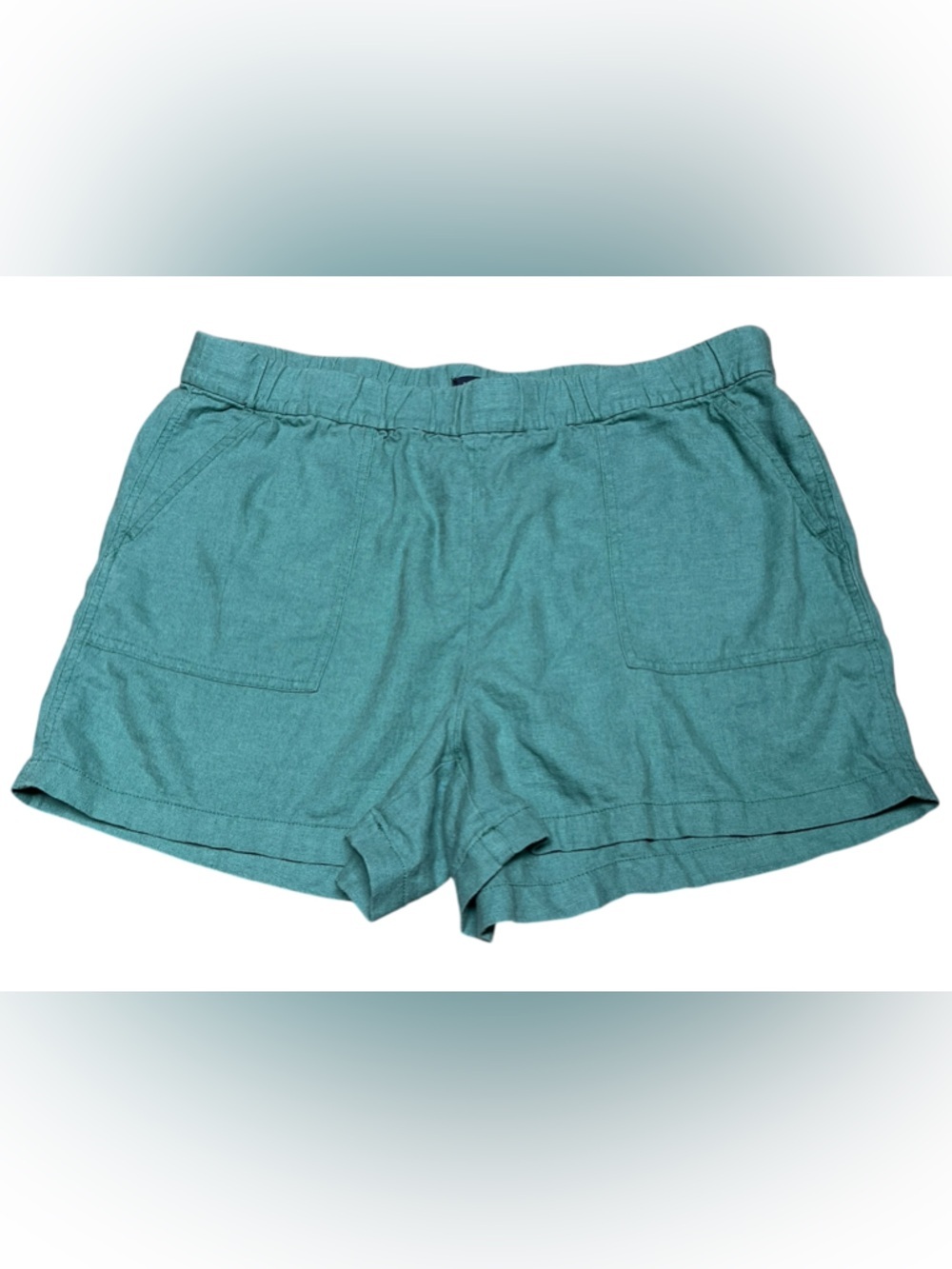 J. Crew green linen blend pull  on shorts 2025